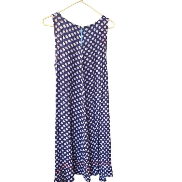 Sundance Women's Aztec Print Rayon Embroidered Sleeveless Midi Dress Blue Large - Picture 5 of 7